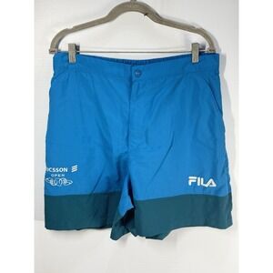 Fila Ericsson Open Board Shorts Size XL Blue Tennis Summer Beach Colorblock